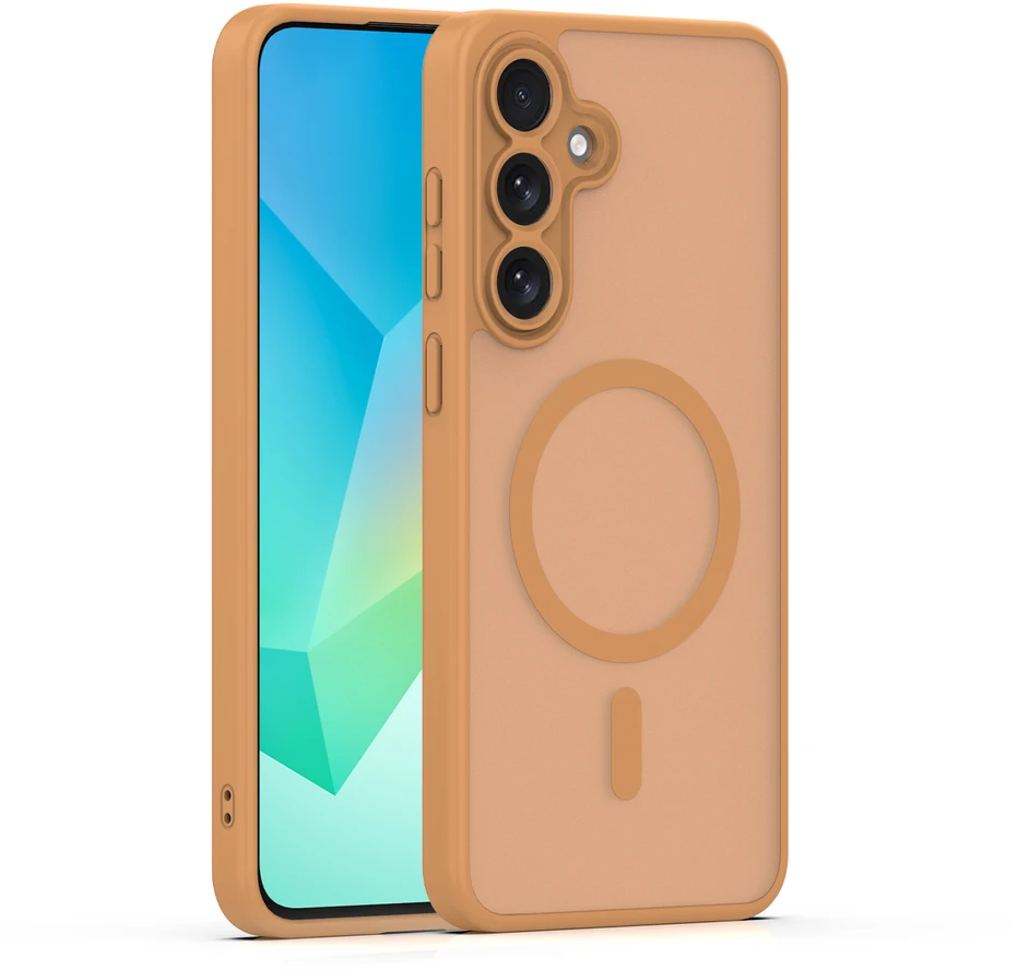 TFO Mag Matt dėklas Samsung Galaxy S25 FE rudas, apsauga kamerai