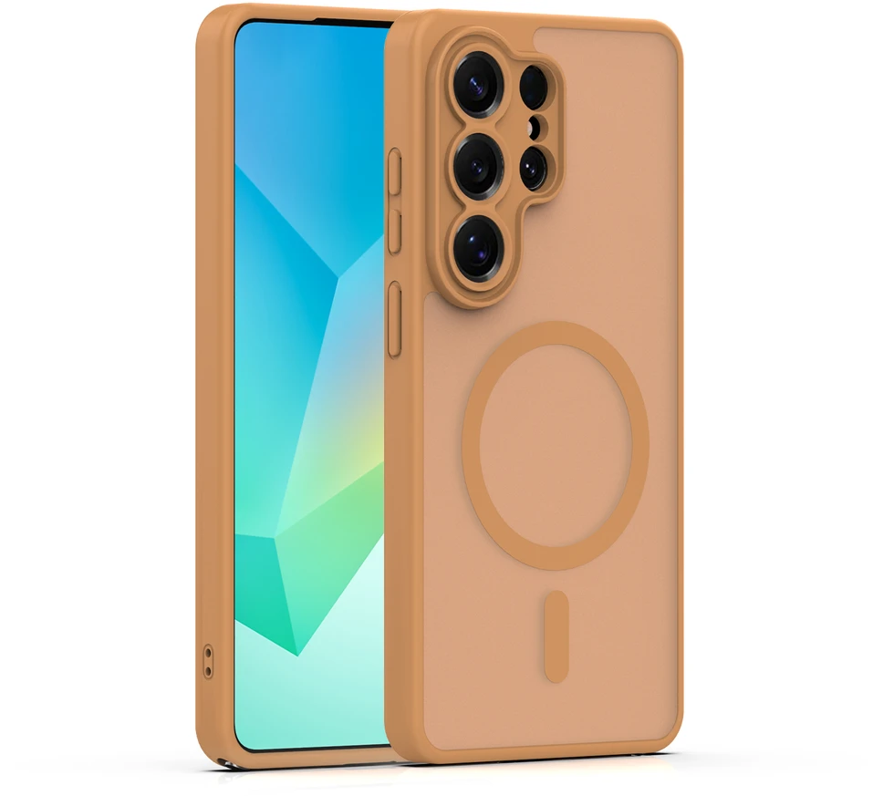 TFO Mag Matt dėklas Samsung Galaxy S25 Ultra rudas su apsauga kamerai