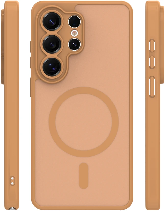 TFO Mag Matt dėklas Samsung Galaxy S25 Ultra rudas su apsauga kamerai