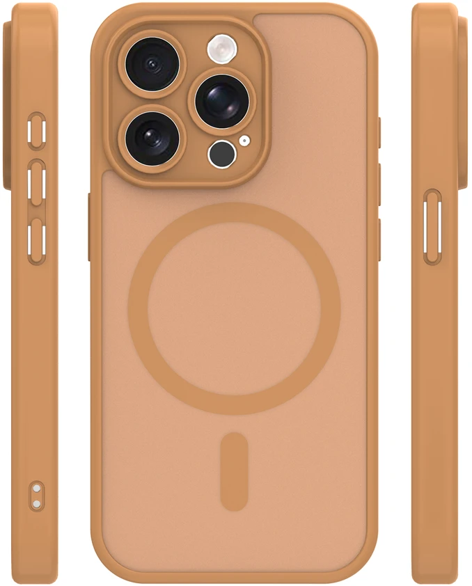 TFO „Mag Matt“ dėklas, skirtas „iPhone 15 Pro“ 6,1" rudas, su apsauga kamerai