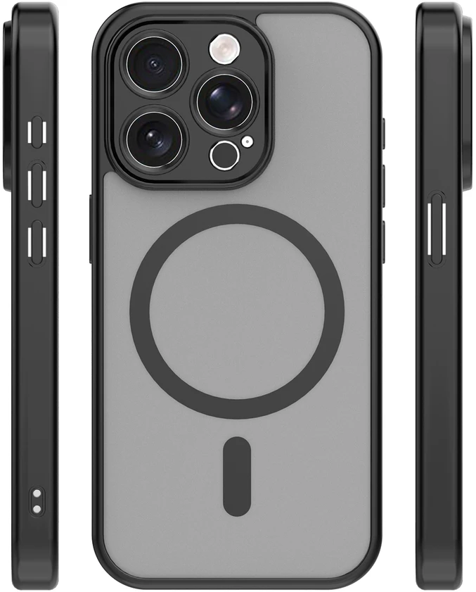 TFO „Mag Matt“ dėklas, skirtas „iPhone 15 Pro“ 6,1", juodas, su apsauga kamerai