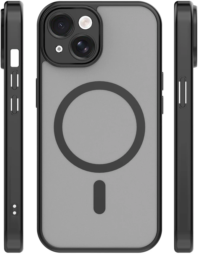 TFO Mag Matt dėklas, skirtas iPhone 15 6,1" juodas, su apsauga kamerai