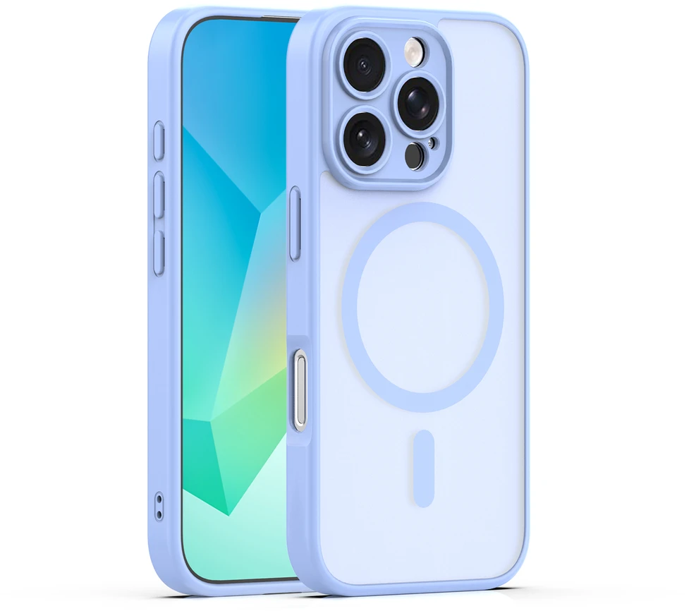 TFO „Mag Matt“ dėklas, skirtas „iPhone 16 Pro Max“ 6,9", šviesiai mėlynas, su apsauga kamerai