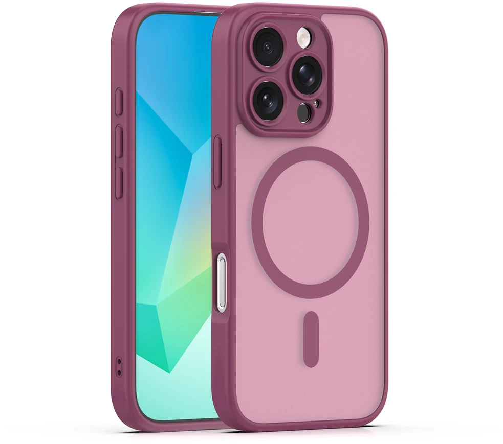 TFO „Mag Matt“ dėklas, skirtas „iPhone 16 Pro“ 6,3", bordo spalvos, su apsauga kamerai