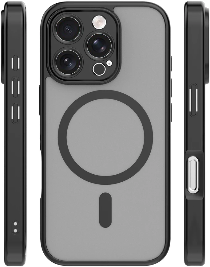 TFO „Mag Matt“ dėklas, skirtas „iPhone 16 Pro“ 6,3", juodas, su apsauga kamerai