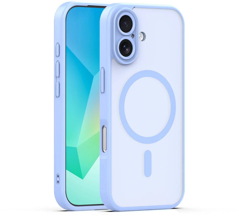 TFO Mag Matt dėklas, skirtas iPhone 17 6,3" / 18 6,3" šviesiai mėlynas, su apsauga kamerai