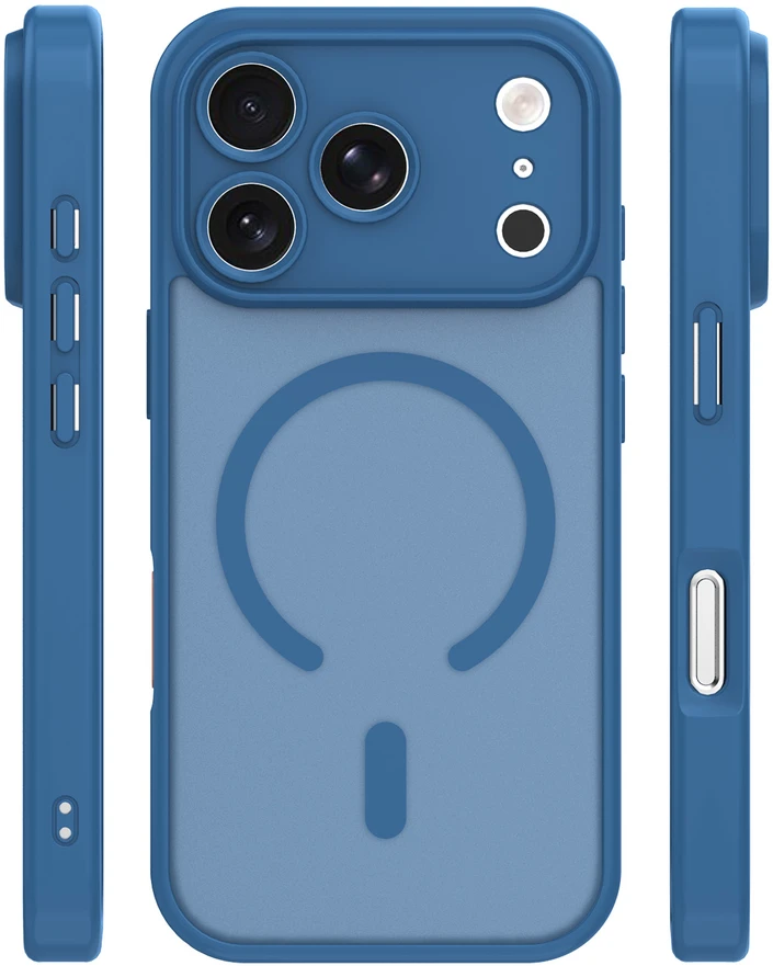 TFO Mag Matt dėklas, skirtas iPhone 17 Pro Max 6,9" / 18 Pro Max 6,9" tamsiai mėlynas, su apsauga kamerai