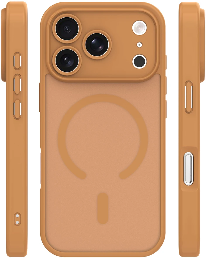 TFO Mag Matt dėklas, skirtas iPhone 17 Pro 6,3" / 18 Pro 6,3" rudas, su apsauga kamerai