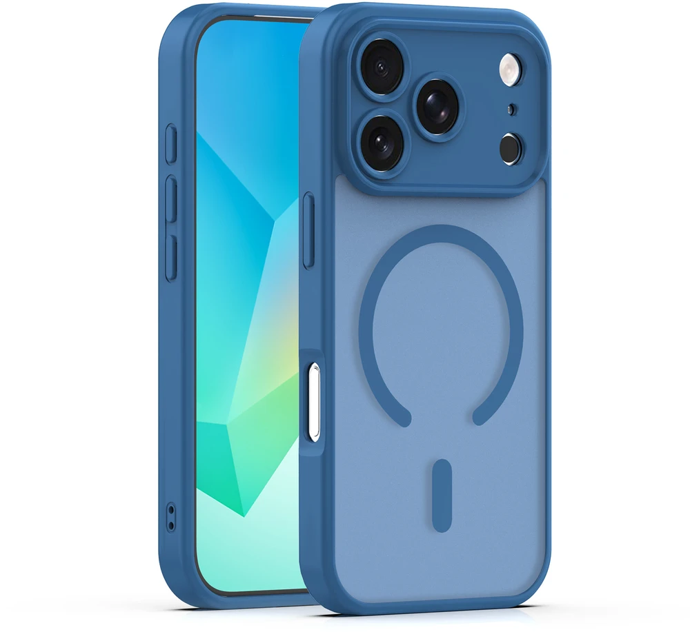 TFO Mag Matt dėklas, skirtas iPhone 17 Pro Max 6,9" / 18 Pro Max 6,9" tamsiai mėlynas, su apsauga kamerai