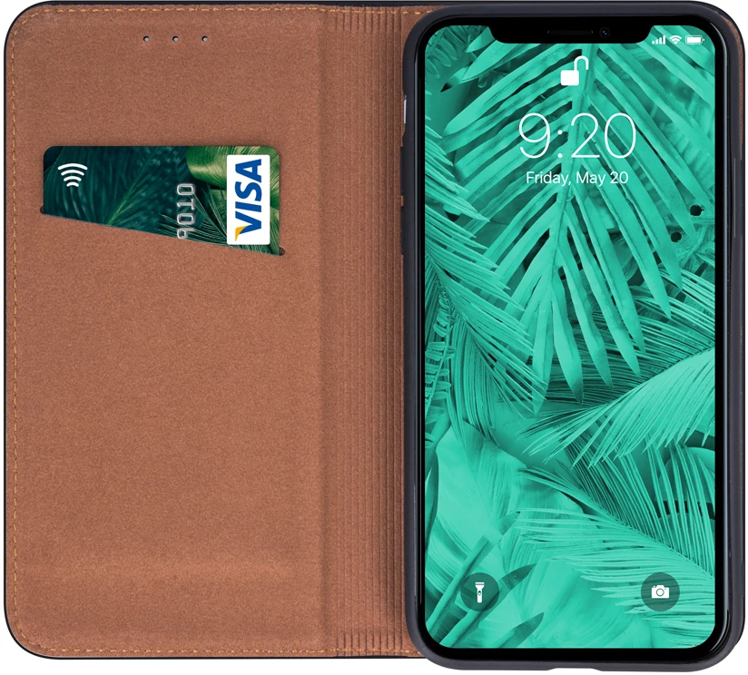 Telforceone TFO Natūralios odos „Smart Pro“ dėklas, skirtas iPhone 17 Air 6,6", juodas