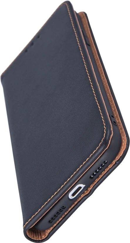 Telforceone TFO Natūralios odos „Smart Pro“ dėklas, skirtas iPhone 17 Air 6,6", juodas