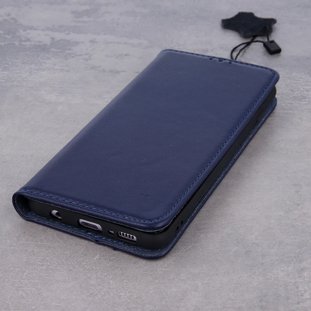 TFO Natūralios odos „Smart Pro“ dėklas, skirtas iPhone 17 Pro Max 6,9" tamsiai mėlynas