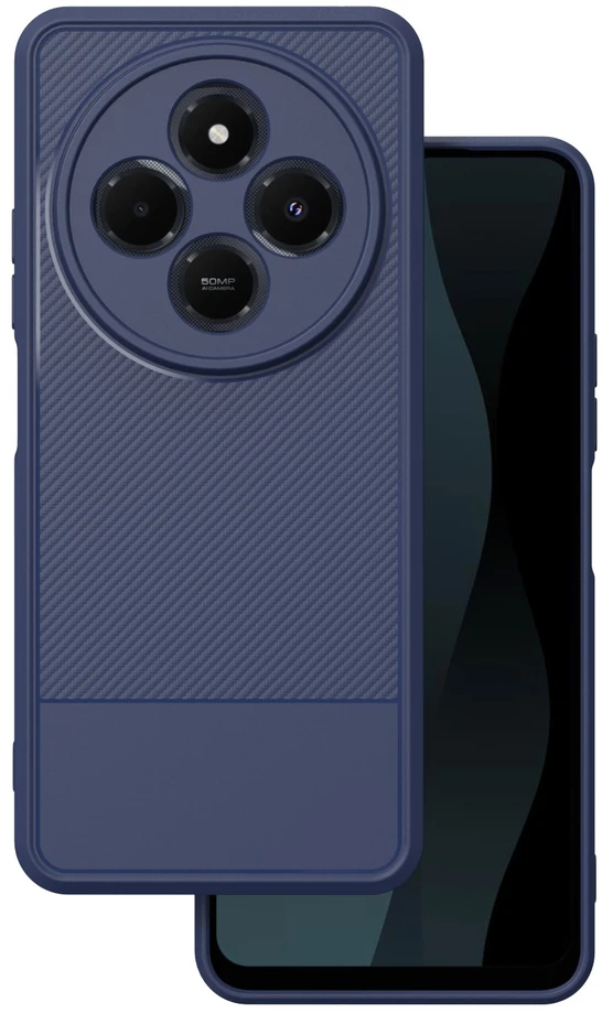 TFO Paprastas anglies pluošto dėklas, skirtas Xiaomi Redmi 14C 4G/ 14C 5G / Redmi A4 / POCO C75, mėlynas