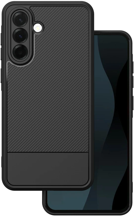TFO Paprastas Carbon dėklas, skirtas Samsung Galaxy A36 5G / A37 5G, juodas