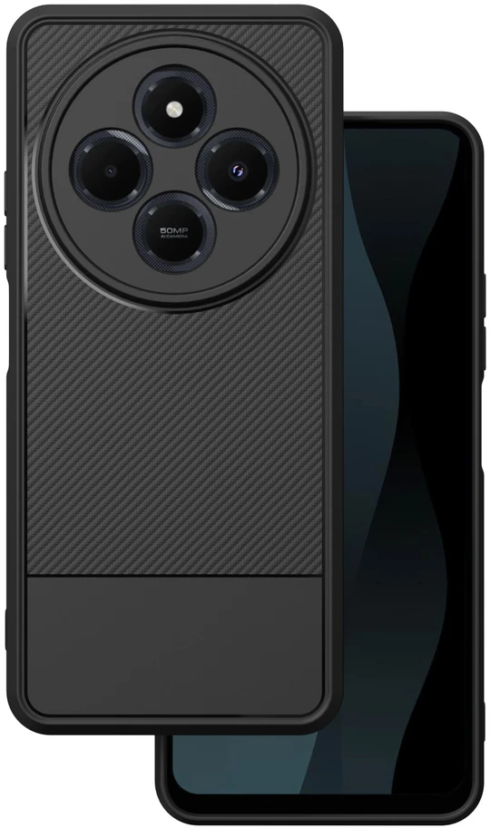 TFO Paprastas Carbon dėklas, skirtas Xiaomi Redmi 14C 4G/ 14C 5G / Redmi A4 / POCO C75, juodas