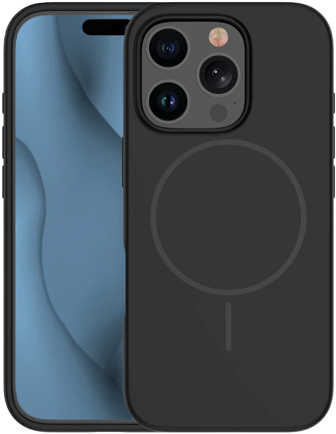 TFO Plonas silikoninis Mag dėklas, skirtas iPhone 17 Air 6,6", juodas