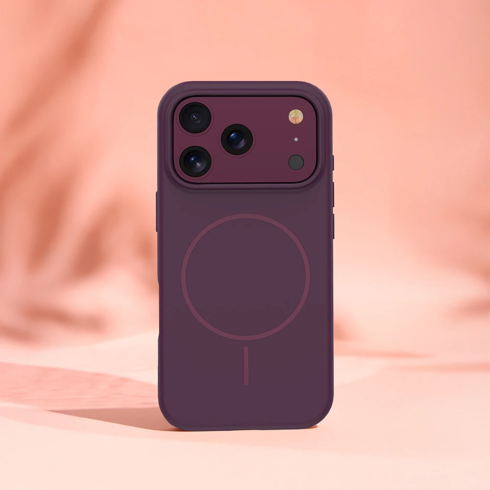 TFO Plonas silikoninis Mag dėklas, skirtas iPhone 17 Pro 6,3" / iPhone 18 Pro 6,3", tamsios vyšninės spalvos