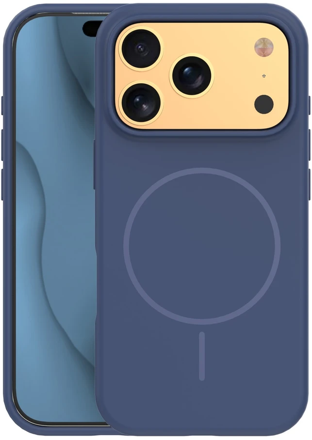 TFO Plonas silikoninis Mag dėklas, skirtas iPhone 17 Pro Max 6,9" / 18 Pro Max 6,9", tamsiai mėlynas