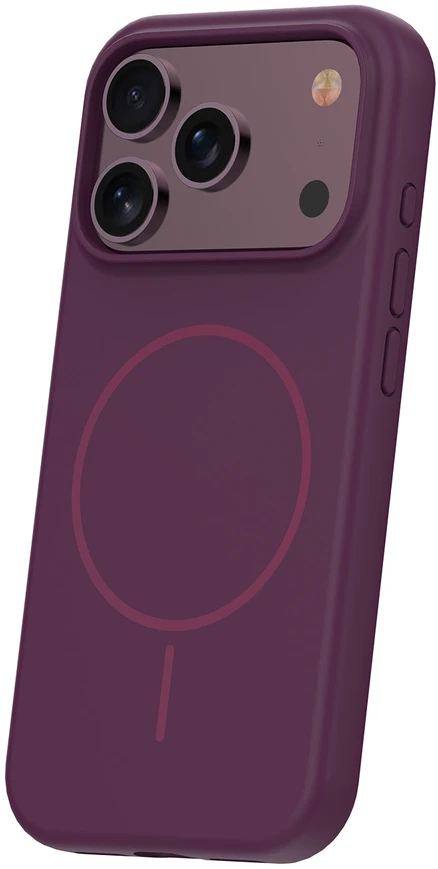 TFO Plonas silikoninis Mag dėklas, skirtas iPhone 17 Pro 6,3" / iPhone 18 Pro 6,3", tamsios vyšninės spalvos