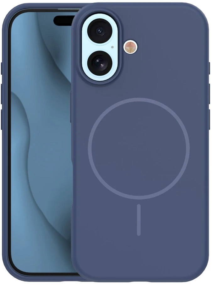 TFO Plonas silikoninis Mag dėklas, skirtas iPhone 17 6,3" / 18 6,3", tamsiai mėlynas