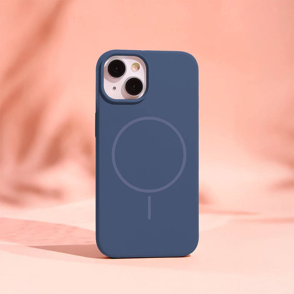 TFO Plonas silikoninis Mag dėklas, skirtas iPhone 16 6,1" tamsiai mėlynas