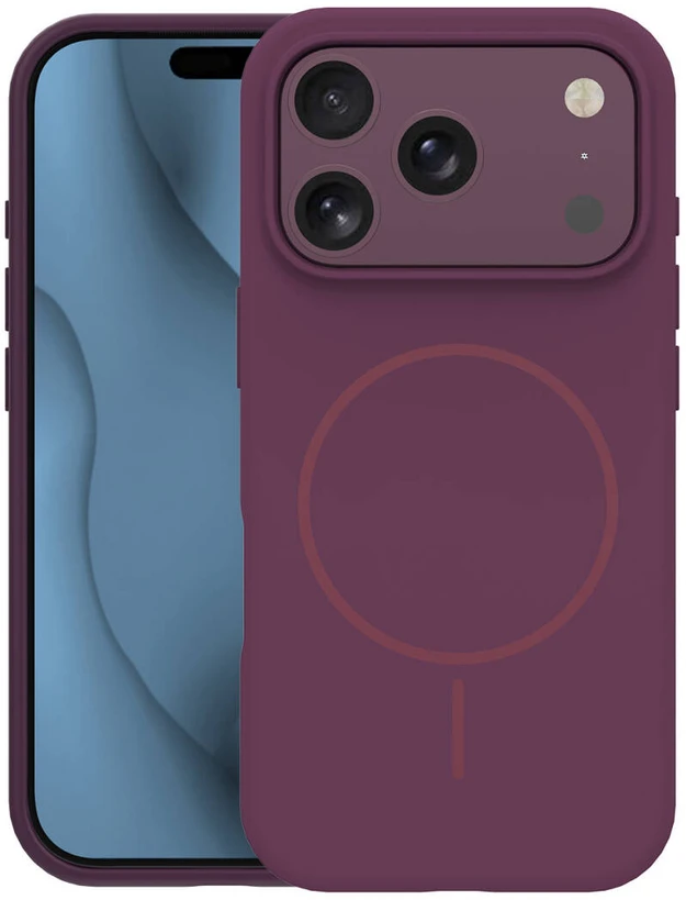 TFO Plonas silikoninis Mag dėklas, skirtas iPhone 17 Pro Max 6,9" / iPhone 18 Pro Max 6,9", tamsios vyšninės spalvos