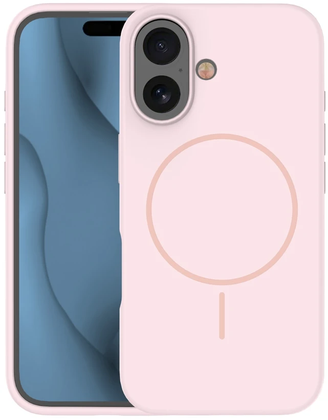 TFO Plonas silikoninis Mag dėklas, skirtas iPhone 16 6,1", šviesiai rožinis