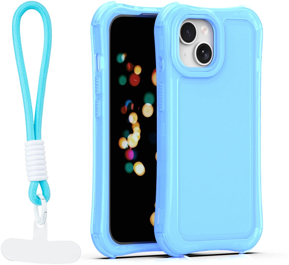 TFO Safepop dėklas su dirželiu iPhone 15 6,1" mėlynas