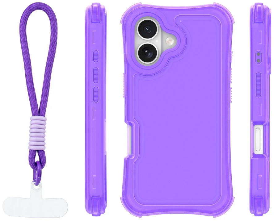 TFO Safepop dėklas su dirželiu iPhone 16 6,1" violetinis