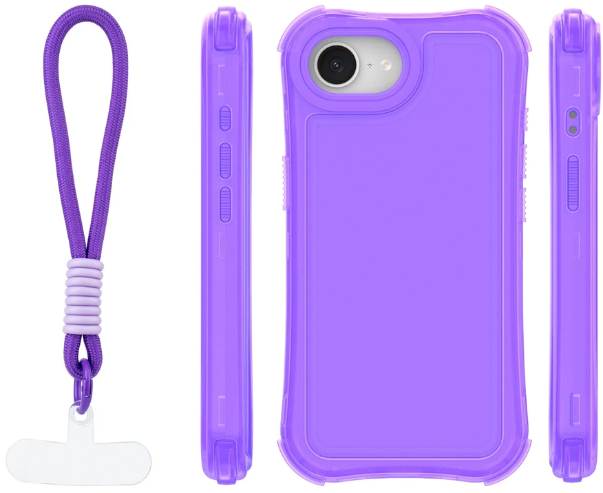 TFO Safepop dėklas su dirželiu, skirtas iPhone 16e / 17e, violetinis