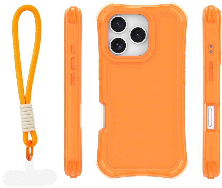TFO Safepop dėklas su dirželiu, skirtas iPhone 16 Pro Max 6,9" oranžinis