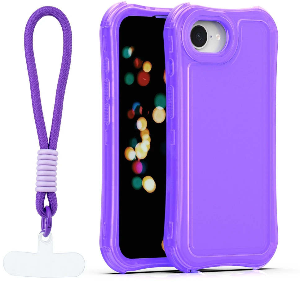 TFO Safepop dėklas su dirželiu, skirtas iPhone 16e / 17e, violetinis