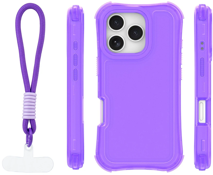 TFO Safepop dėklas su dirželiu, skirtas iPhone 16 Pro Max 6,9" violetinis