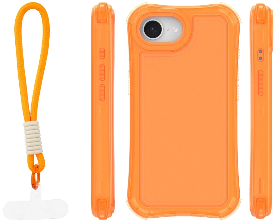 TFO Safepop dėklas su dirželiu, skirtas iPhone 16e / 17e, oranžinis