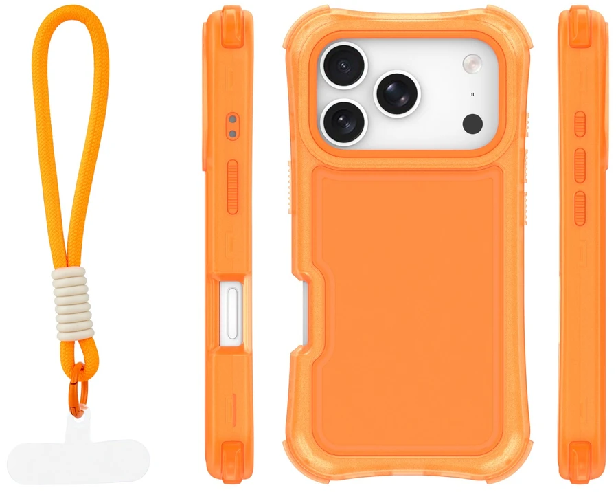 TFO Safepop dėklas su dirželiu, skirtas iPhone 17 Pro 6,3" oranžinis