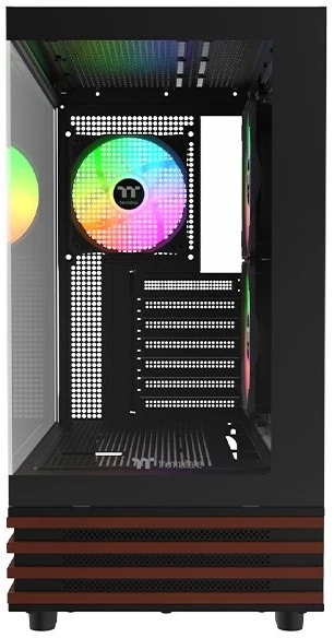 „Thermaltake View 270 Plus WS ARGB“, bokšto tipo korpusas - juodas/medinis, grūdintas stiklas x 2, medinė konstrukcija