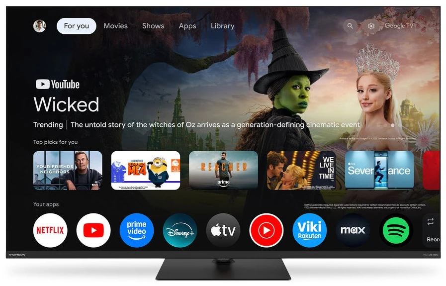 Thomson 43MG7C15 televizorius 109,2 cm (43″) 4K Ultra HD Smart TV „Wi-Fi“ Juoda 320 cd/m²