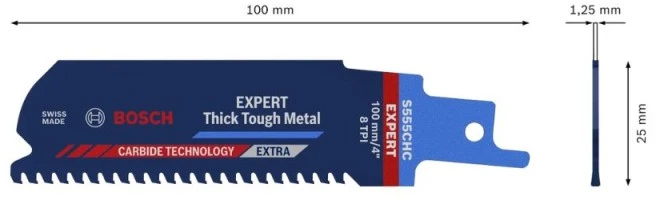 Bosch 1 Pjūklelis S555CHC Thick Tough Metal