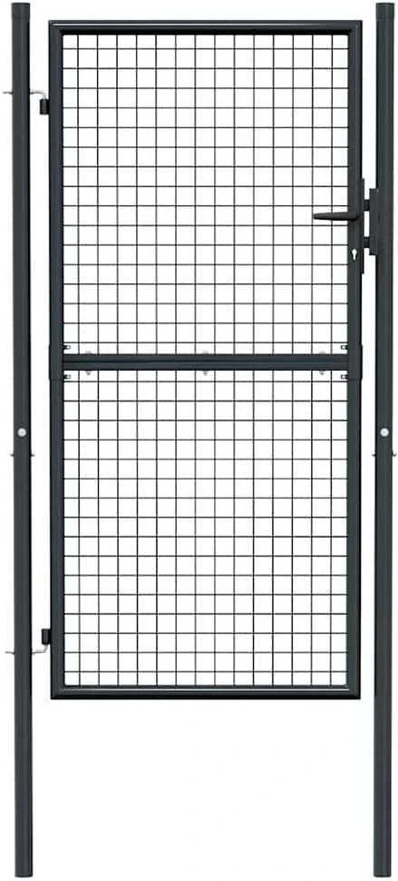 Tinkliniai sodo vartai, pilki, 100x225cm, galvanizuotas plienas