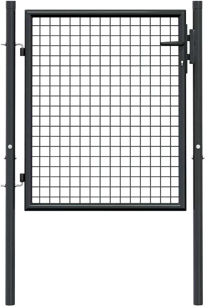 Tinkliniai sodo vartai, pilki, 100x125cm, galvanizuotas plienas