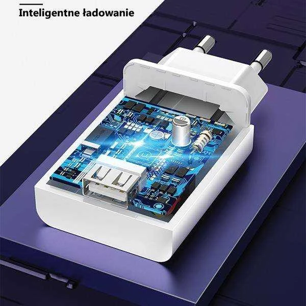 USAMS laidinis įkroviklis 1xUSB T22 18W 3A QC3.0 (tik galvutė) greitas įkrovimas baltos spalvos CC83TC01 (US-CC083)