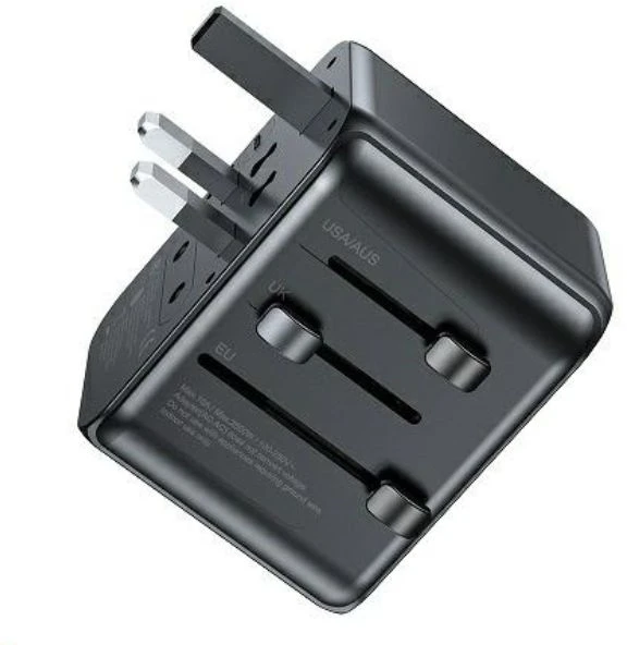 AWEI Laidinis įkroviklis 2xUSB+3xUSB-C C-39 35W4in1 US/AU/EU/UK juodos spalvos Univesal Travel GaN Charger