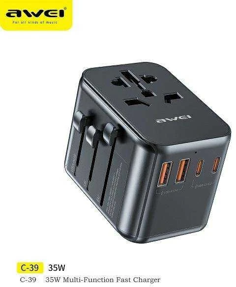 AWEI C-39 kelioninis įkroviklis su USB jungtimis