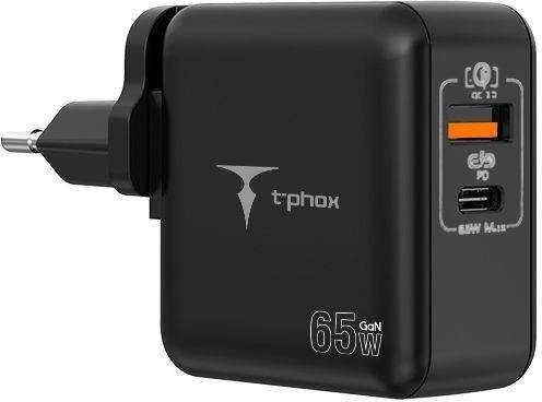 SIENINIS ĮKROVIKLIS T-PHOX MEGA T-PP09 GAN PD 65W USB/USB-C Juodas