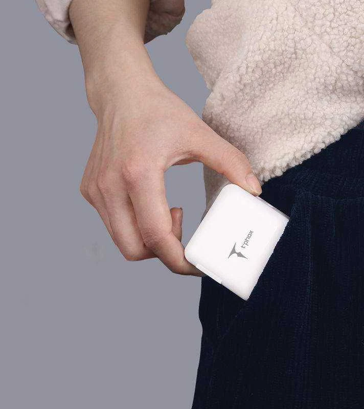 SIENINIS ĮKROVIKLIS T-PHOX MEGA T-PP09 GAN PD 65W USB/USB-C Baltas