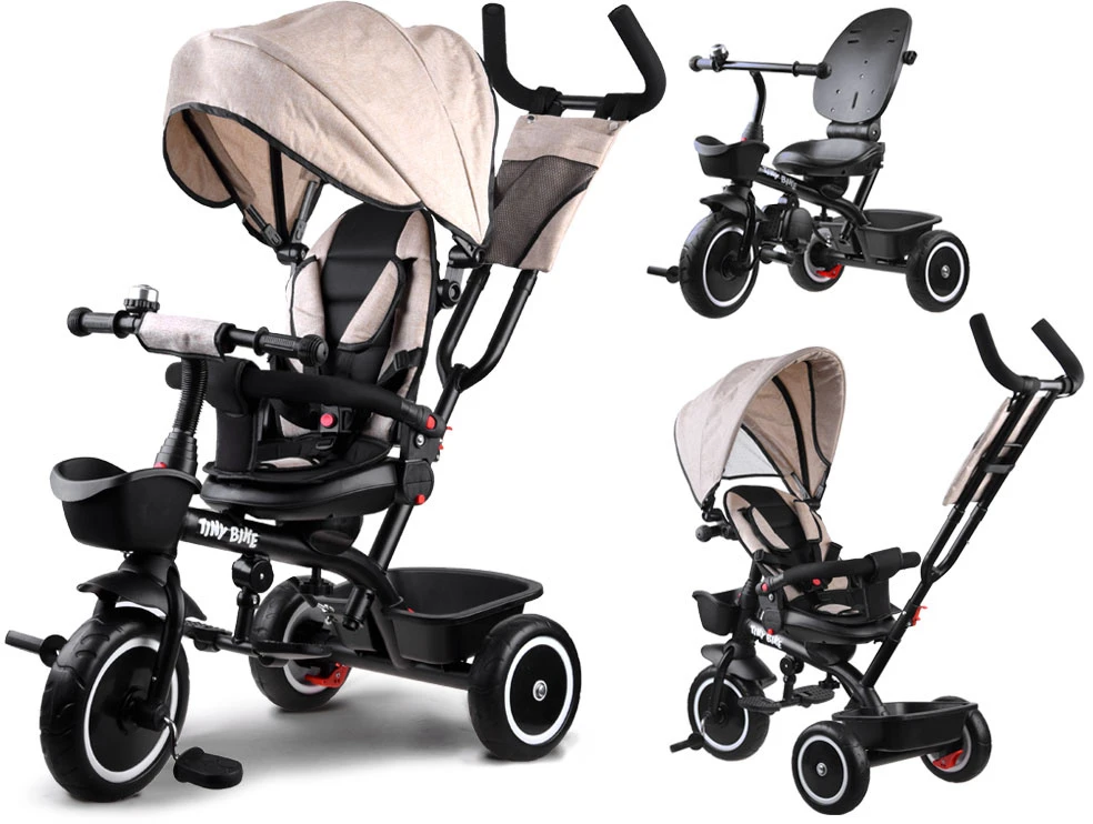 Tiny Bike Mažas dviratis 3in1 triratis su skydelio