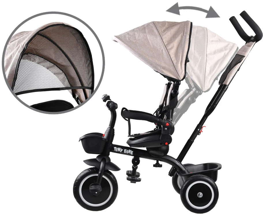 Tiny Bike Mažas dviratis 3in1 triratis su skydelio