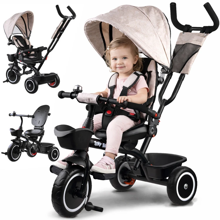 Tiny Bike Mažas dviratis 3in1 triratis su skydelio