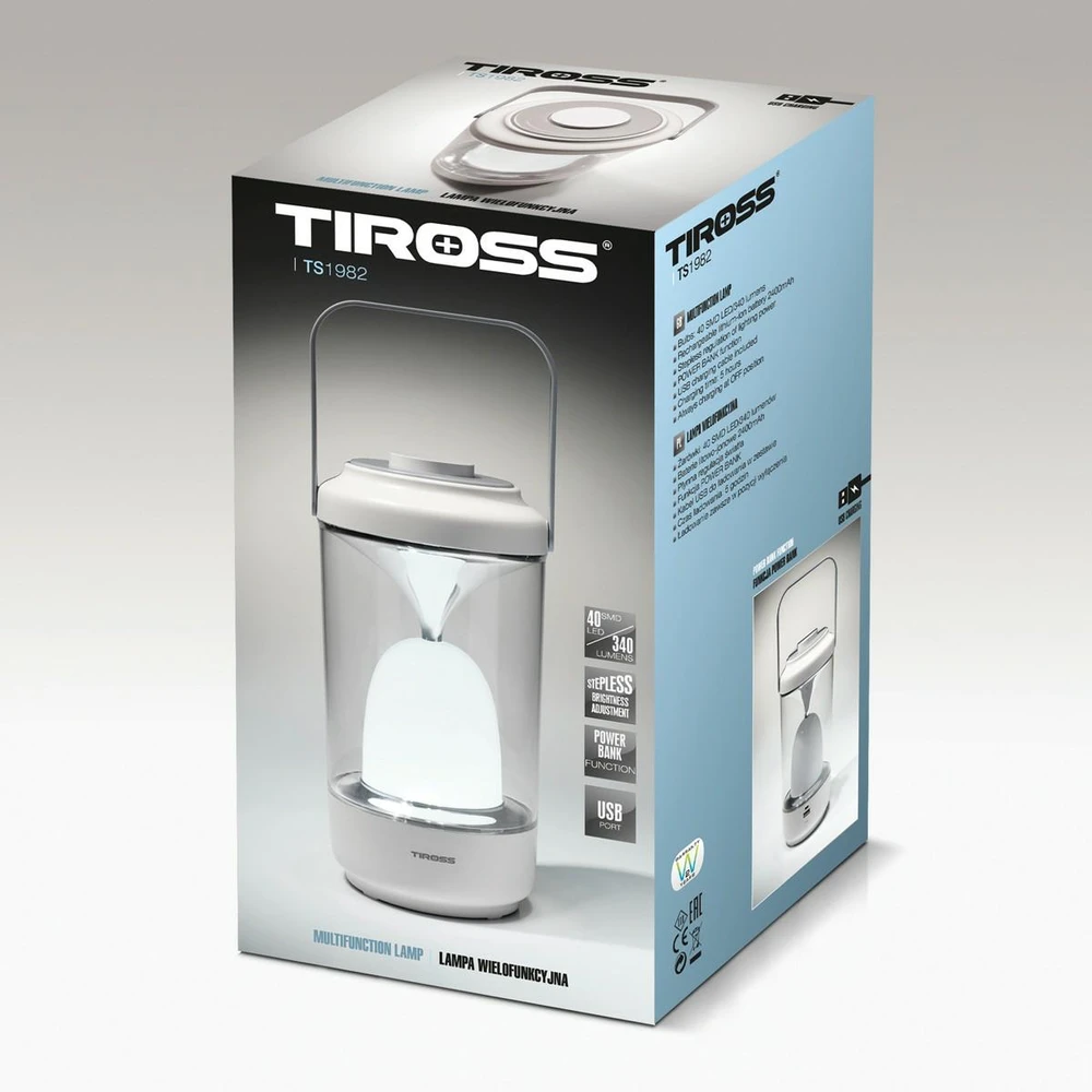 TIROSS CAMPING LIGHT TS1982 LED SU MAITINIMO BANKO FUNKCIJA