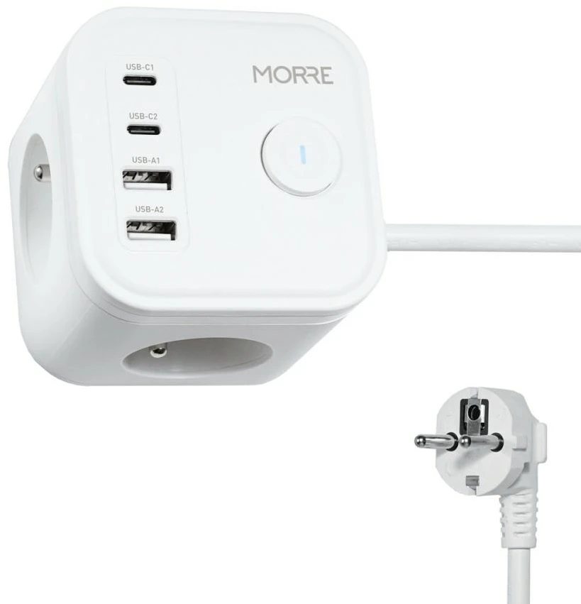 Tiross MORRE MAITINIMO KUBAS 3G, 2xUSB, 2xUSB-C 1,5m
